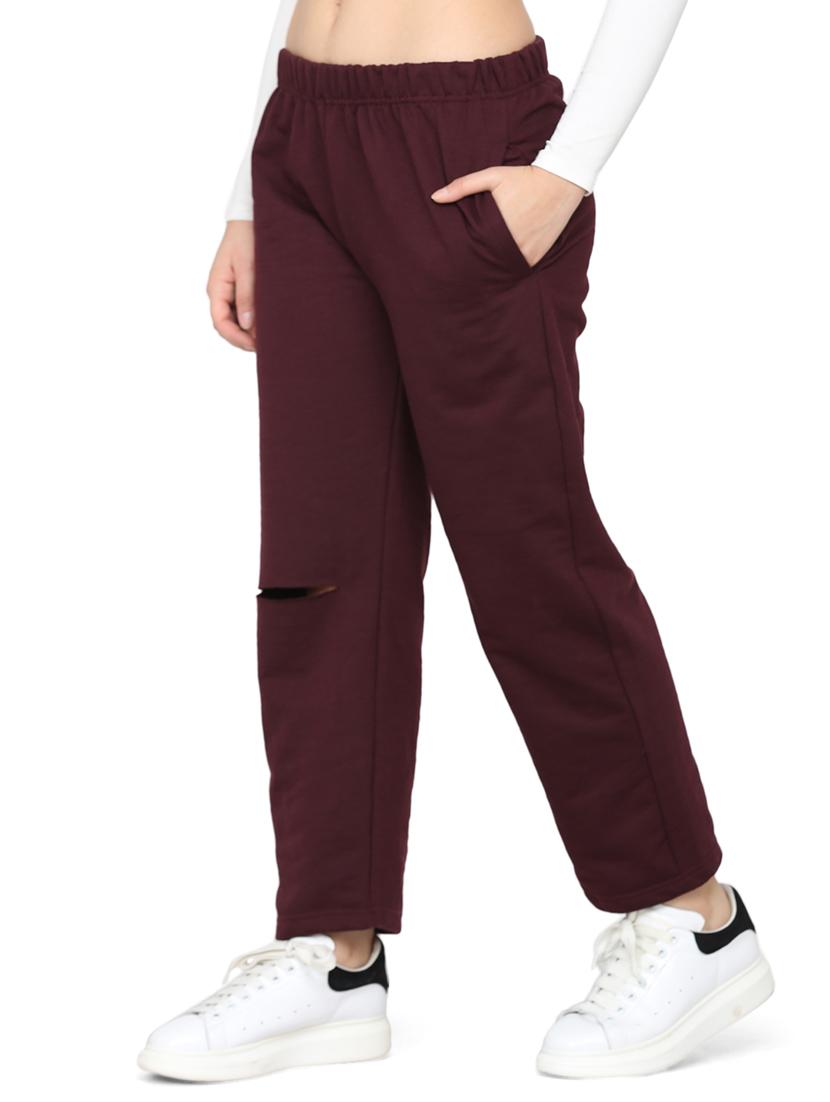 knee slit fleece jogger - 17443857 - Zoom Image - 2