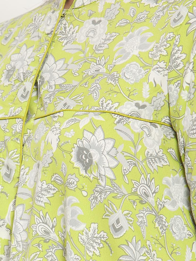 mandarin neck floral top - 17444304 - Zoom Image - 5