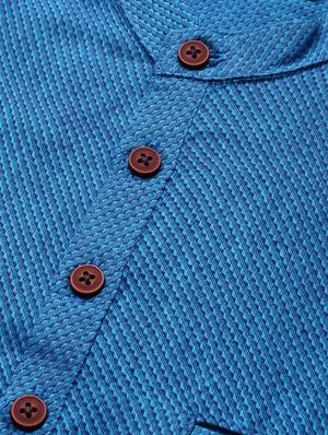 blue solid short kurta - 17444989 - Standard Image - 5