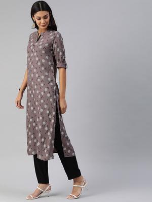 printed straight kurta - 17445059 - Standard Image - 2