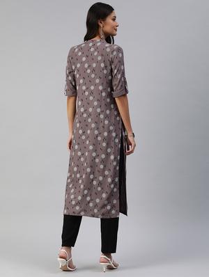 printed straight kurta - 17445059 - Standard Image - 3