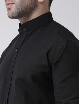 black solid casual shirt - 17445245 - Standard Image - 5