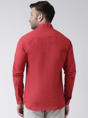 red solid casual shirt - 17445256 - Standard Image - 3