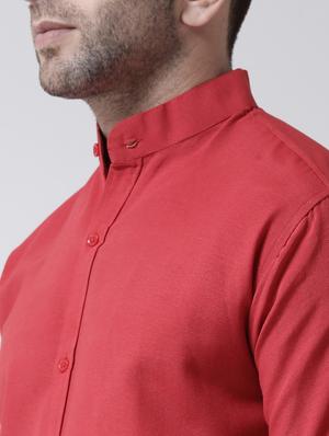 red solid casual shirt - 17445256 - Standard Image - 5
