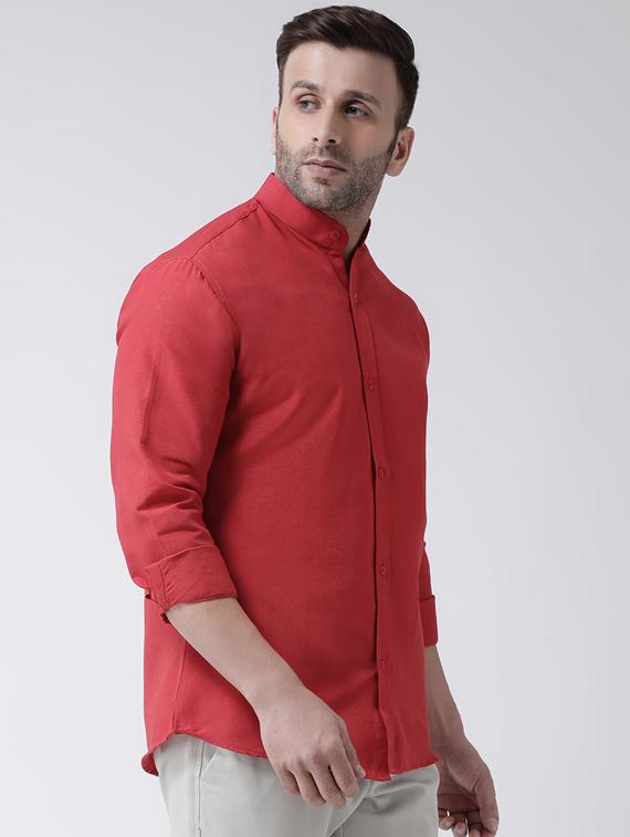 red solid casual shirt - 17445256 - Zoom Image - 2