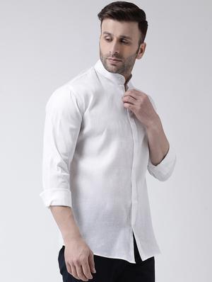 white solid casual shirt - 17445259 - Standard Image - 2