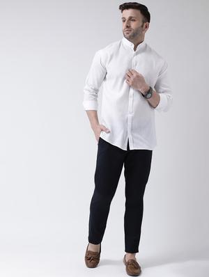 white solid casual shirt - 17445259 - Standard Image - 4