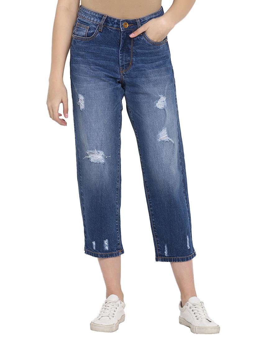 high rise distressed jean - 17445304 - Zoom Image - 1