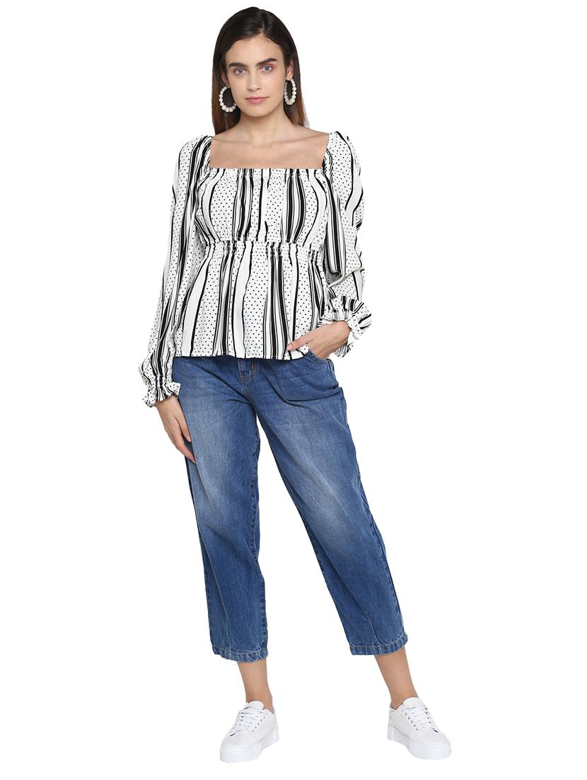 high rise stone washed jeans - 17445314 - Zoom Image - 4