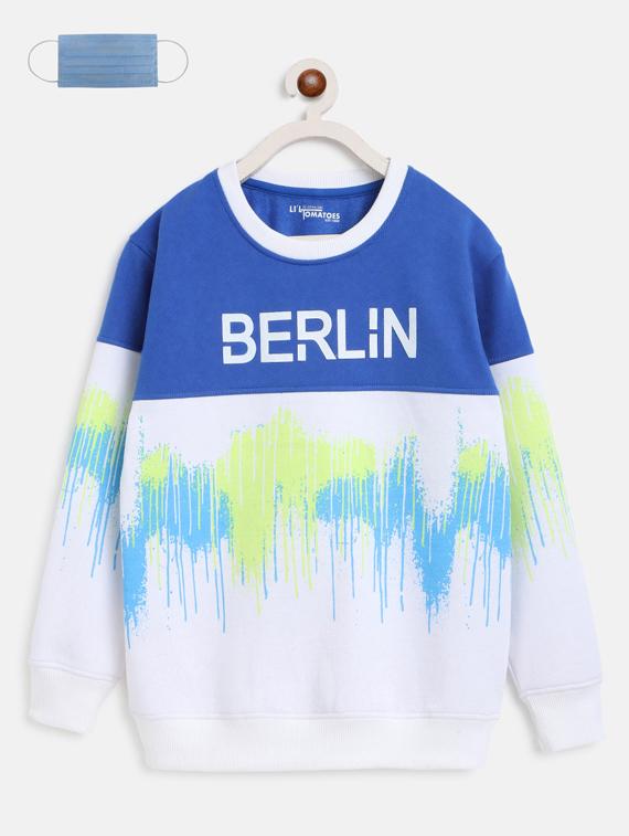 blue fleece cotton sweatshirt - 17447111 - Zoom Image - 1