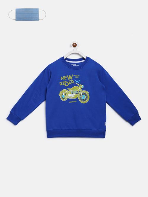 blue fleece cotton sweatshirt - 17447116 - Standard Image - 1
