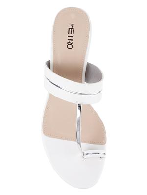 white slip on sandal - 17448554 - Standard Image - 3
