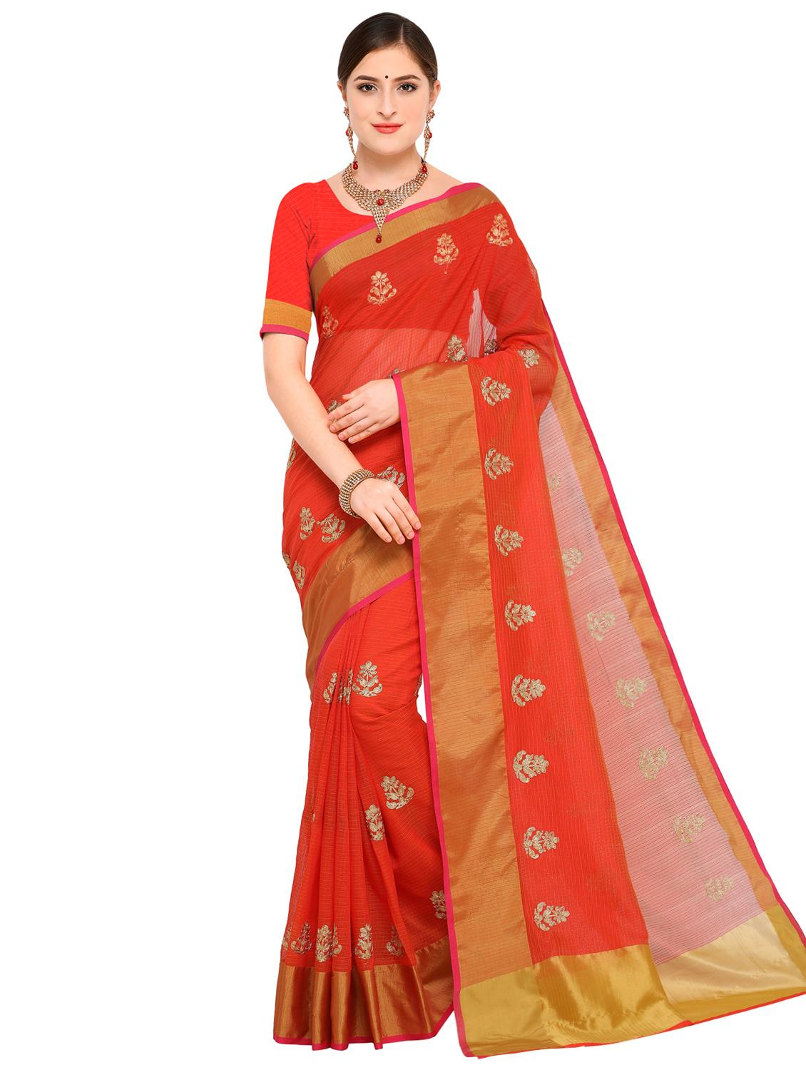 self design embroidered saree with blouse - 17448716 - Zoom Image - 1