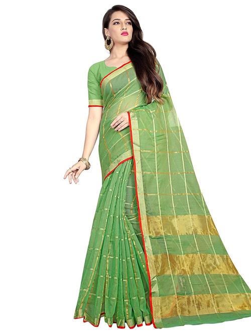 checkered kota doria saree with blouse - 17448720 - Standard Image - 1