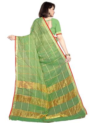 checkered kota doria saree with blouse - 17448720 - Standard Image - 2