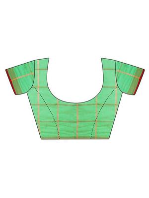 checkered kota doria saree with blouse - 17448720 - Standard Image - 3