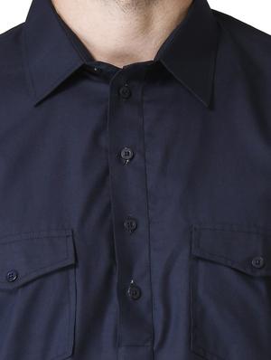 navy blue solid pathani kurta - 17449049 - Standard Image - 5
