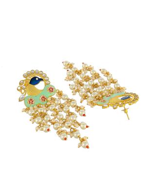 gold brass drop earrings - 17449764 - Standard Image - 3