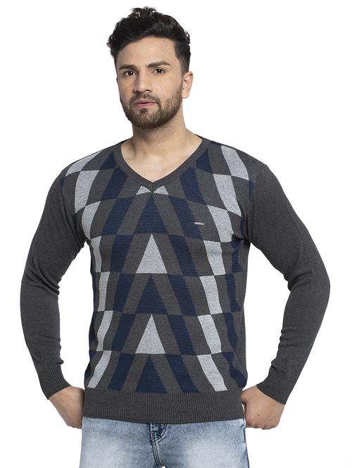 grey printed pullover - 17449992 - Standard Image - 1