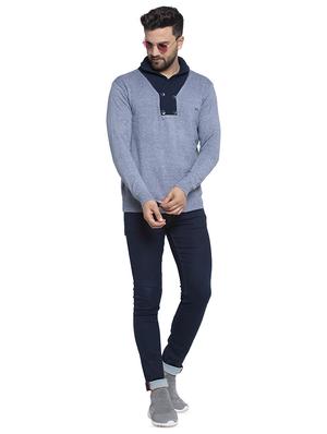blue solid pullover - 17450024 - Standard Image - 4