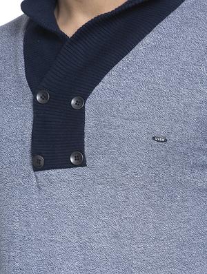 blue solid pullover - 17450024 - Standard Image - 5