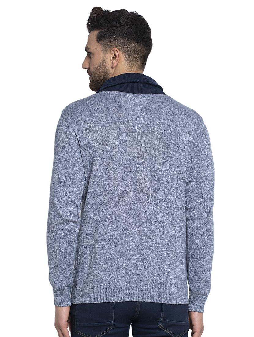 blue solid pullover - 17450024 - Zoom Image - 3