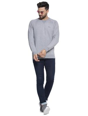 grey solid sweatshirt - 17450029 - Standard Image - 4