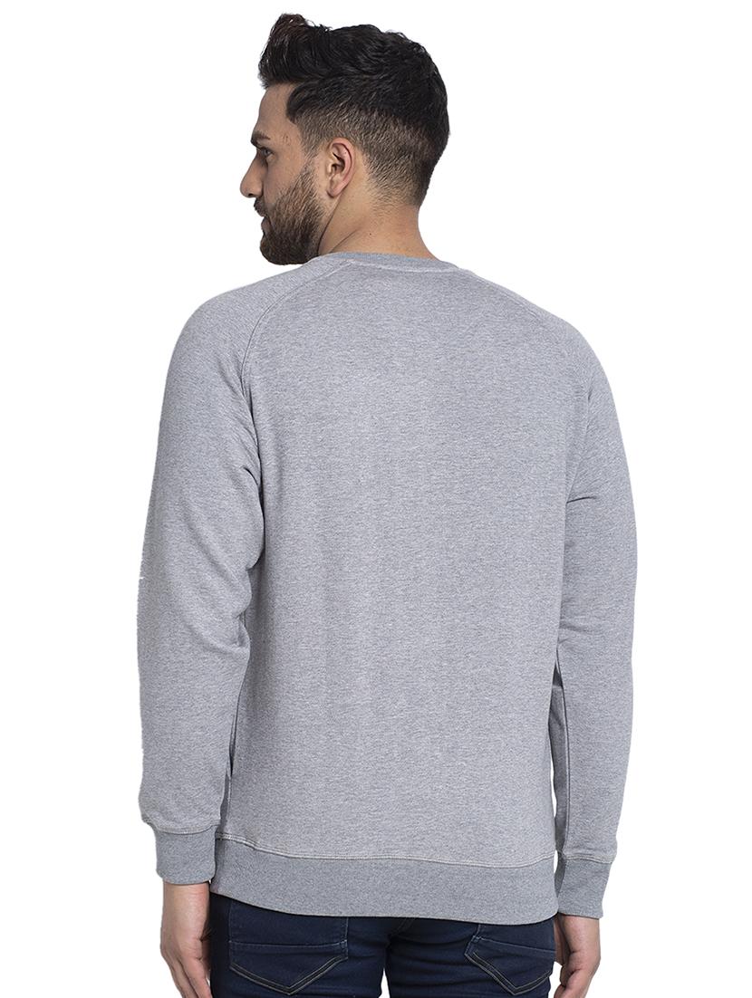 grey solid sweatshirt - 17450029 - Zoom Image - 3