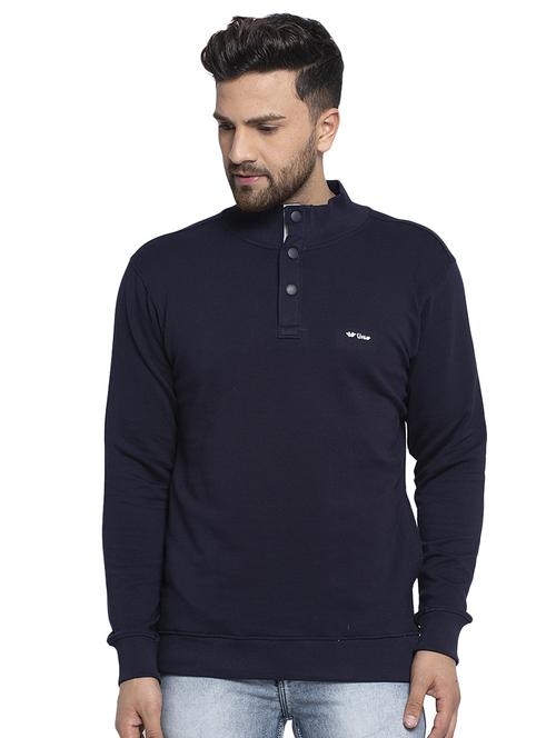 navy blue solid sweatshirt - 17450044 - Standard Image - 1