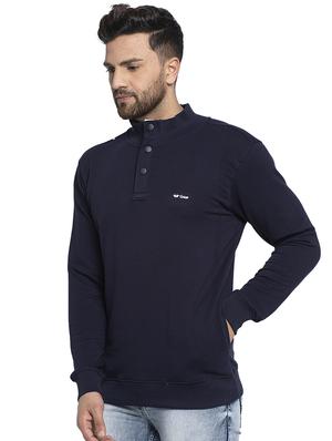 navy blue solid sweatshirt - 17450044 - Standard Image - 2