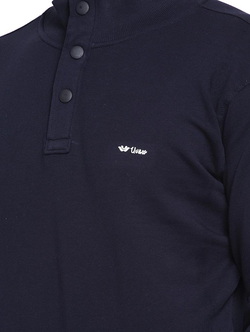 navy blue solid sweatshirt - 17450044 - Zoom Image - 5