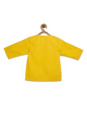 yellow cotton poplin kurta - 17450164 - Standard Image - 2