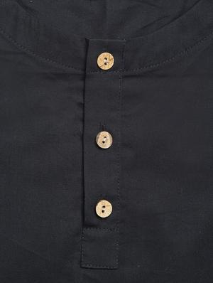 blue cotton poplin kurta - 17450171 - Standard Image - 3