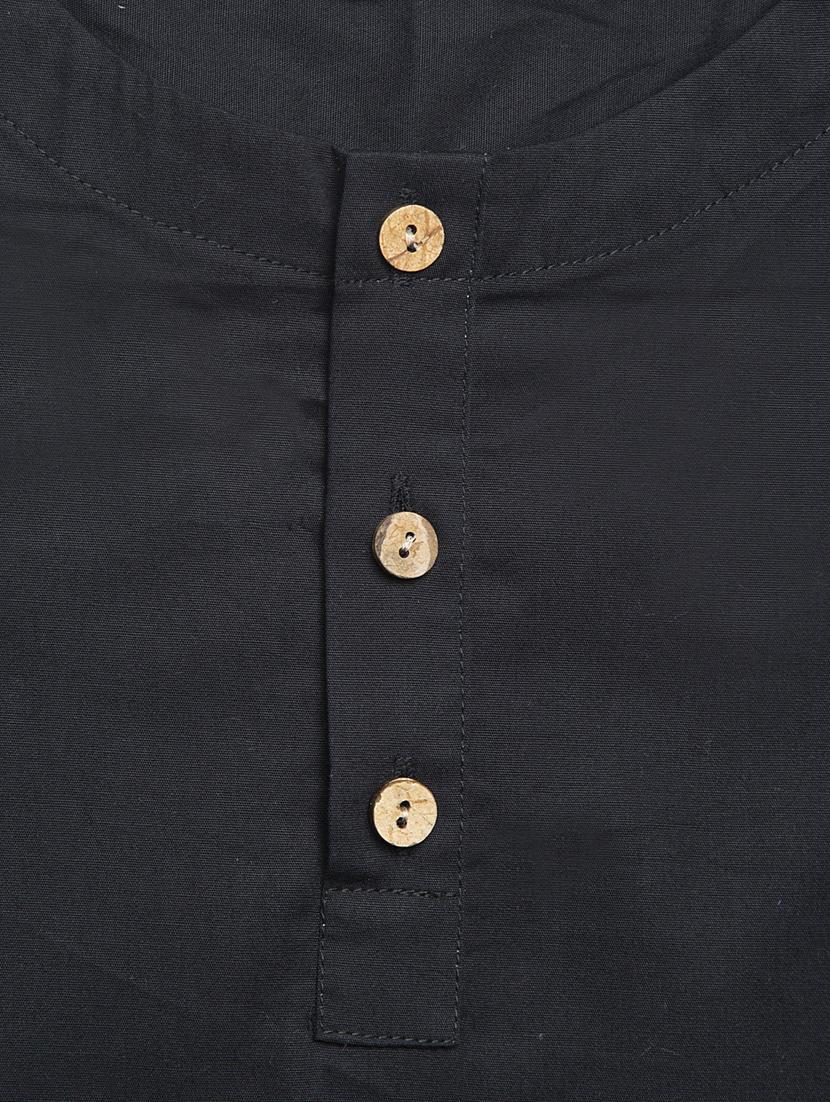 blue cotton poplin kurta - 17450171 - Zoom Image - 3