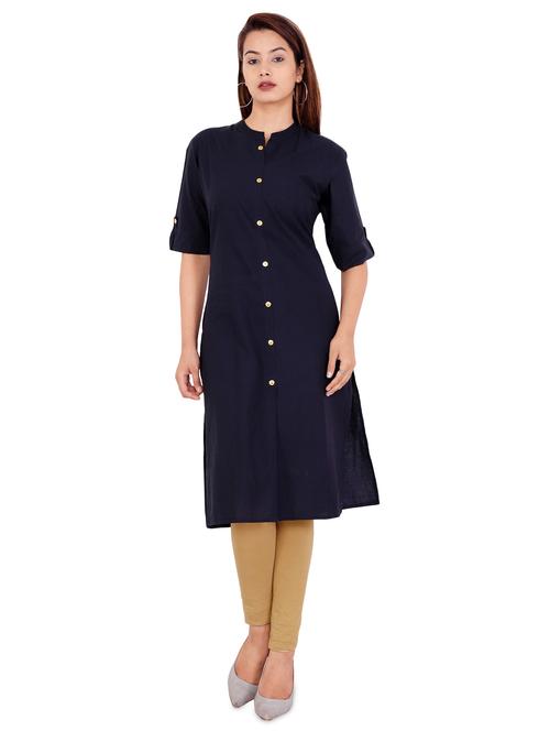 solid straight kurta - 17450178 - Standard Image - 1