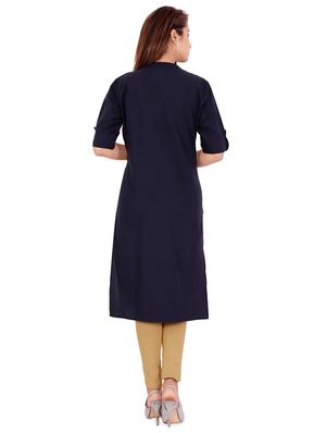 solid straight kurta - 17450178 - Standard Image - 3