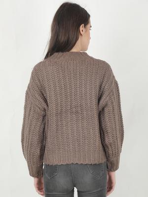 brown acrylic regular pullover - 17450613 - Standard Image - 3
