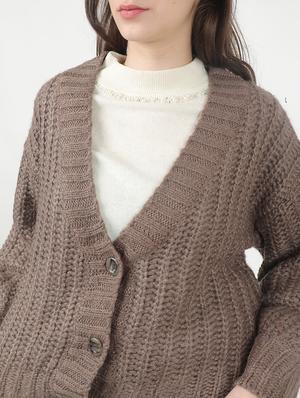 brown acrylic regular pullover - 17450613 - Standard Image - 4