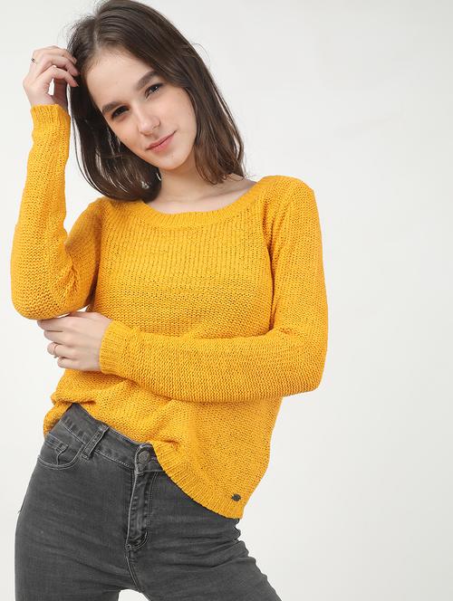 round neck solid pullover - 17450623 - Very Small Image - 1