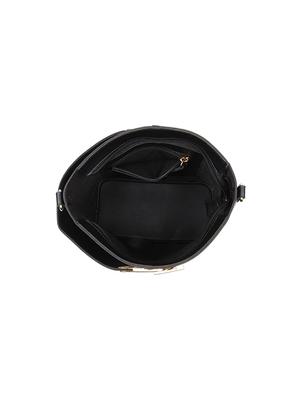 black leatherette (pu) regular handbag - 17451067 - Standard Image - 3