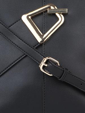 black leatherette (pu) regular handbag - 17451067 - Standard Image - 4