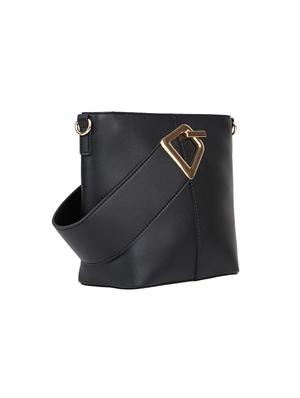 black leatherette (pu) regular handbag - 17451067 - Standard Image - 5