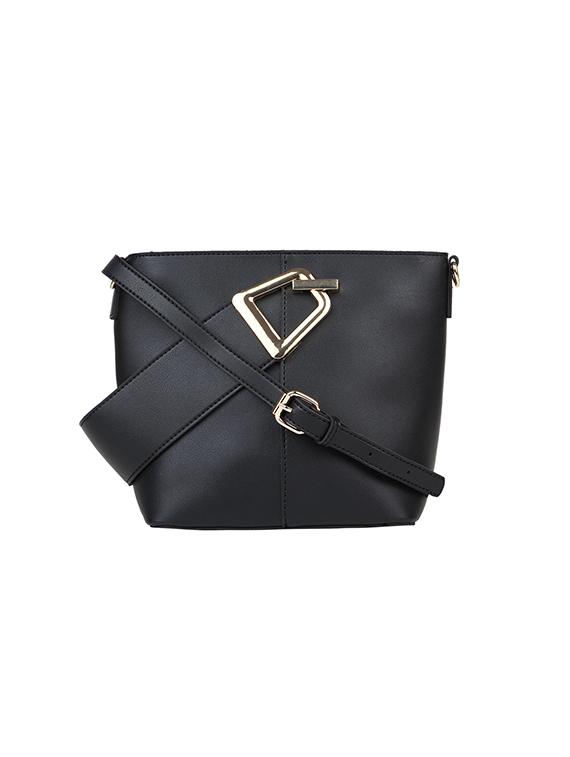 black leatherette (pu) regular handbag - 17451067 - Zoom Image - 1