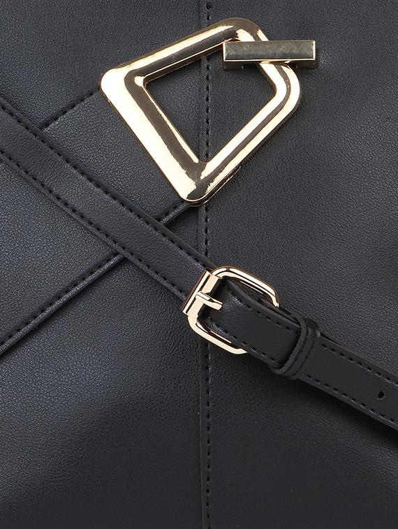 black leatherette (pu) regular handbag - 17451067 - Zoom Image - 4