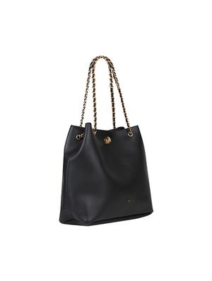 black leatherette (pu) regular handbag - 17451075 - Standard Image - 5