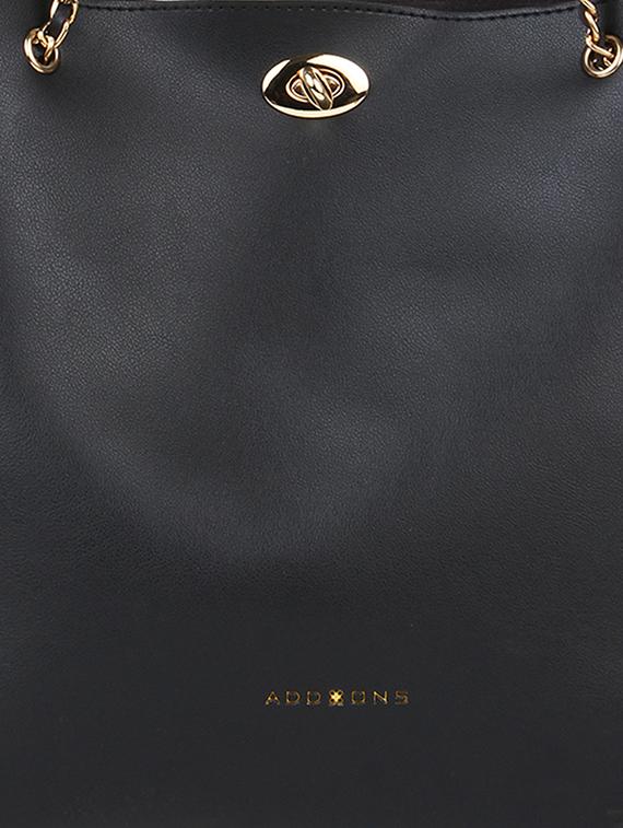 black leatherette (pu) regular handbag - 17451075 - Zoom Image - 4