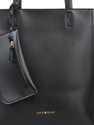 black leatherette (pu) regular handbag - 17451079 - Standard Image - 4