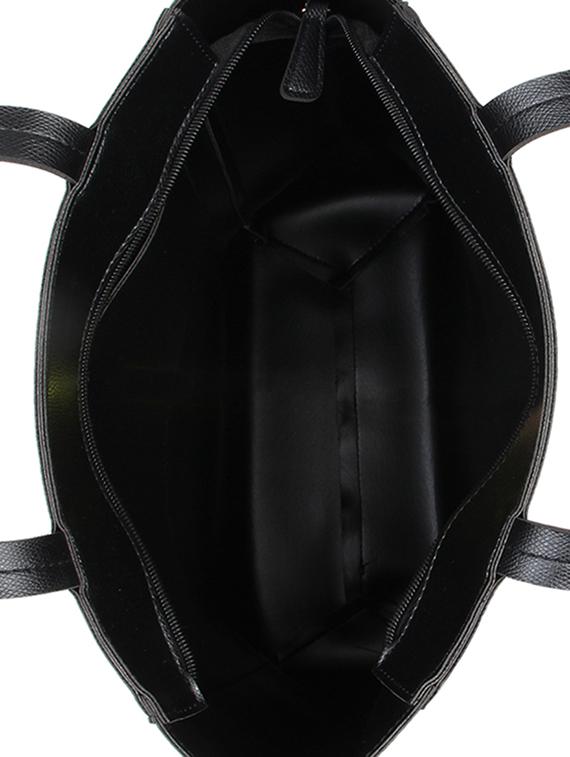 black leatherette (pu) regular handbag - 17451079 - Zoom Image - 3