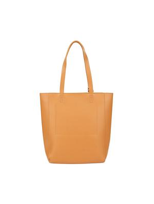 yellow leatherette (pu) regular handbag - 17451080 - Standard Image - 2