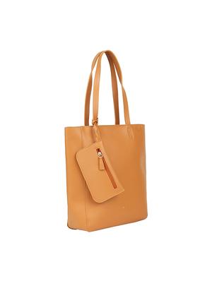 yellow leatherette (pu) regular handbag - 17451080 - Standard Image - 5